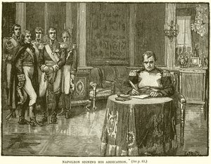 Napoleon signerer sin abdikasjon av English School