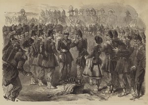 Napoleon den tredje i leiren ved Chalons (gravering) av English School