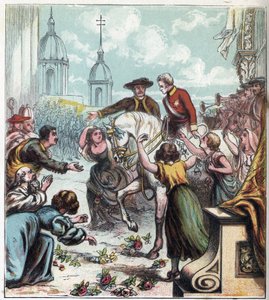 Napoleonskrigen: Hertugen av Wellington (1769-1852) befridde Madrid fra det franske grepet i 1812. Wellington i Madrid av English School