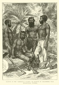 Innfødte på Aboriginal Station, eller Reserve of Coranderrk, nær Healesville, Victoria av English School