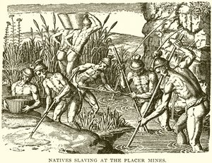Innfødte som slaver ved Placer-gruvene av English School