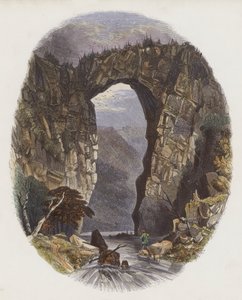 Natural Bridges (farget gravering) av English School