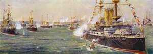 Sjøforsvar ved Spithead for Diamond Jubilee of Queen Victoria av English School
