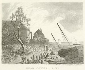 Nær Cowes, Isle of Wight (gravering) av English School