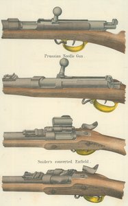 Nålepistoler (fargelitografi) av English School