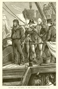 Nelson og signalet ved slaget ved København, 1801 av English School