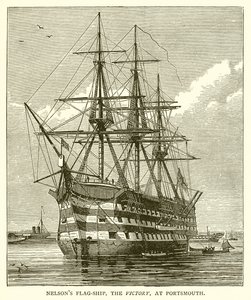 Nelsons flaggskip, seieren, ved Portsmouth av English School