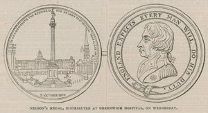 Nelsons Medal, distribuert ved Greenwich Hospital av English School
