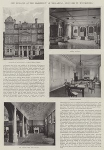 Ny bygning til Institution of Mechanical Engineers i Westminster (gravering) av English School
