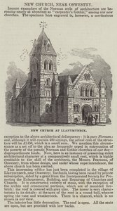Ny kirke ved Llanymyneck (gravering) av English School