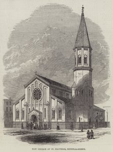 New Church of St Matthias, Bethnal-Green (gravering) av English School