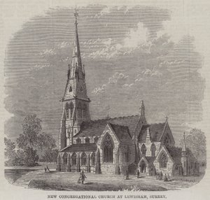 New Congregational Church i Lewisham, Surrey (gravering) av English School