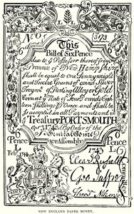 Papiergeld aus Neuengland von English School