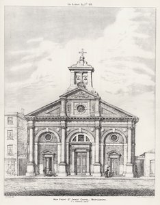 Ny front, St James' Chapel, Marylebone (gravering) av English School