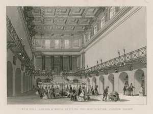 New Hall, London og North Western Railway Station, Euston Square, London av English School