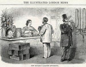 New Movable Gaslight Apparatus, hentet fra London Illustrated News av English School