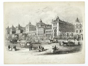 New St. Thomass Hospital, åpnet av Hennes Majestet Dronningen 1871, pub. J.T. Tre av English School