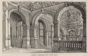 Ny bygning av Constitutional Club i Northumberland Avenue: Stor trapp og øvre hall av English School