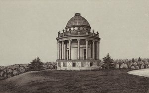 Newbury: Temple, Highclere (litografi) av English School
