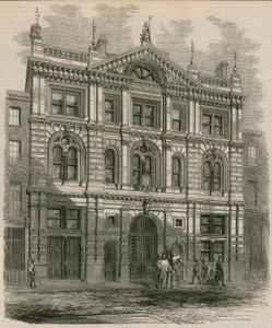 Nyoppførte kontorer til Peninsular and Oriental Steam Navigation Company, Leadenhall Street, London av English School