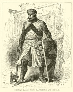 Norman Baron med stridsøks og skjold av English School