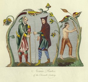 Normannische Bauern des 11. Jahrhunderts von English School