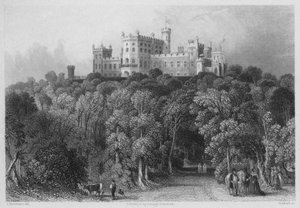 Nordøstutsikt, Belvoir Castle (gravering) av English School