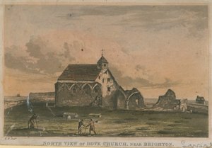 Nordutsikt over Hove kirke av English School