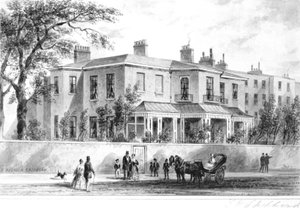 Nordvest-utsikt over Camelford House, 1850 av English School