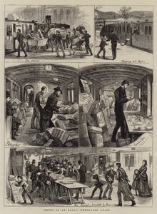 Notater i et tidlig avistog (gravering) av English School