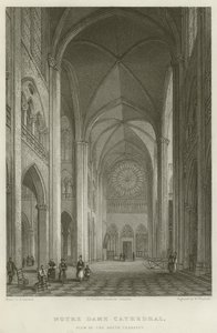 Notre Dame-katedralen, utsikt over det sørlige transeptet (gravering) av English School