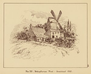 Nonnemøllen, Bishopthorpe Road, revet 1882 (litografi) av English School