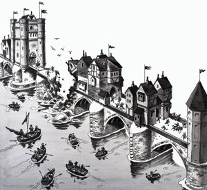 Barnerim illustrasjon: London Bridge faller ned av English School