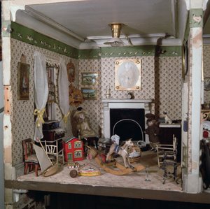 Barnehage med leker fra Miss Miles House, 1890 (blandet media)