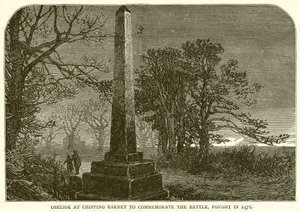 Obelisk ved Chipping Barnet for å minnes slaget, utkjempet i 1471