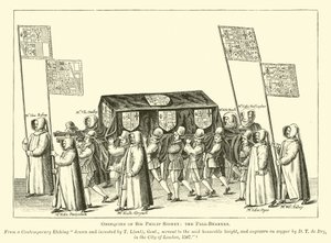 Trauerfeierlichkeiten für Sir Philip Sidney, die Sargträger