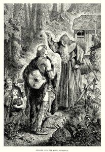 Odoaker und der Mönch Severinus (Gravur) von English School