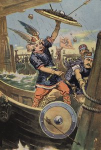 Olaf ved London Bridge (farge litho) av English School