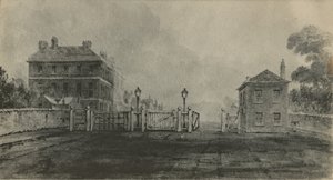 Old Apsley House før det ble frontet med stein (wc på papir) av English School