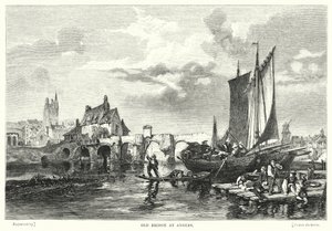 Den gamle broen i Angers (gravering) av English School
