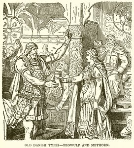 Gamle Denish-typer - Beowulf og Methorn av English School