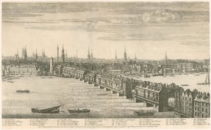 Old London Bridge - Bucks View 1749 av English School