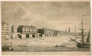 Old London Bridge, nær St Olaves Stairs av English School