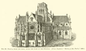 Old St Pauls, fra øst, etter tapet av tårnet av English School