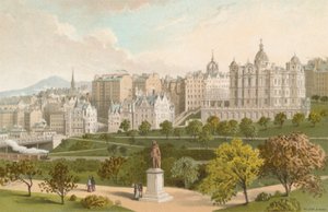 Old Town Edinburgh fra Princes Street Gardens av English School