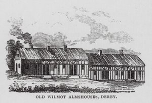 Old Wilmot Almshouses, Derby (gravering) av English School