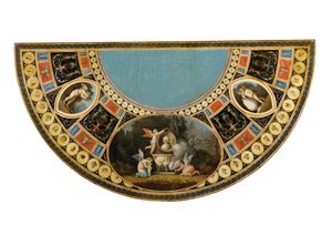 Ett av et par George III te-bord, muligens irsk, ca. 1780 (svart og gull, japansk og polykromt dekorert tre) (se også 3056799-803) av English School
