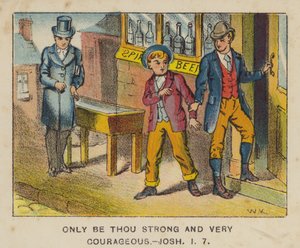 Bare vær sterk og veldig modig, Joshua I 7 (farge litho) av English School