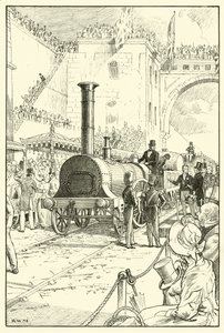 Åpning av Liverpool & Manchester Railway (blekk på papir) av English School