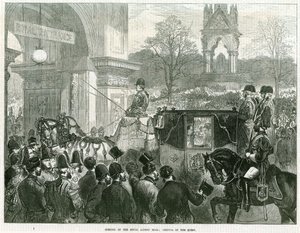 Åpning av Royal Albert Hall av dronning Victoria av English School